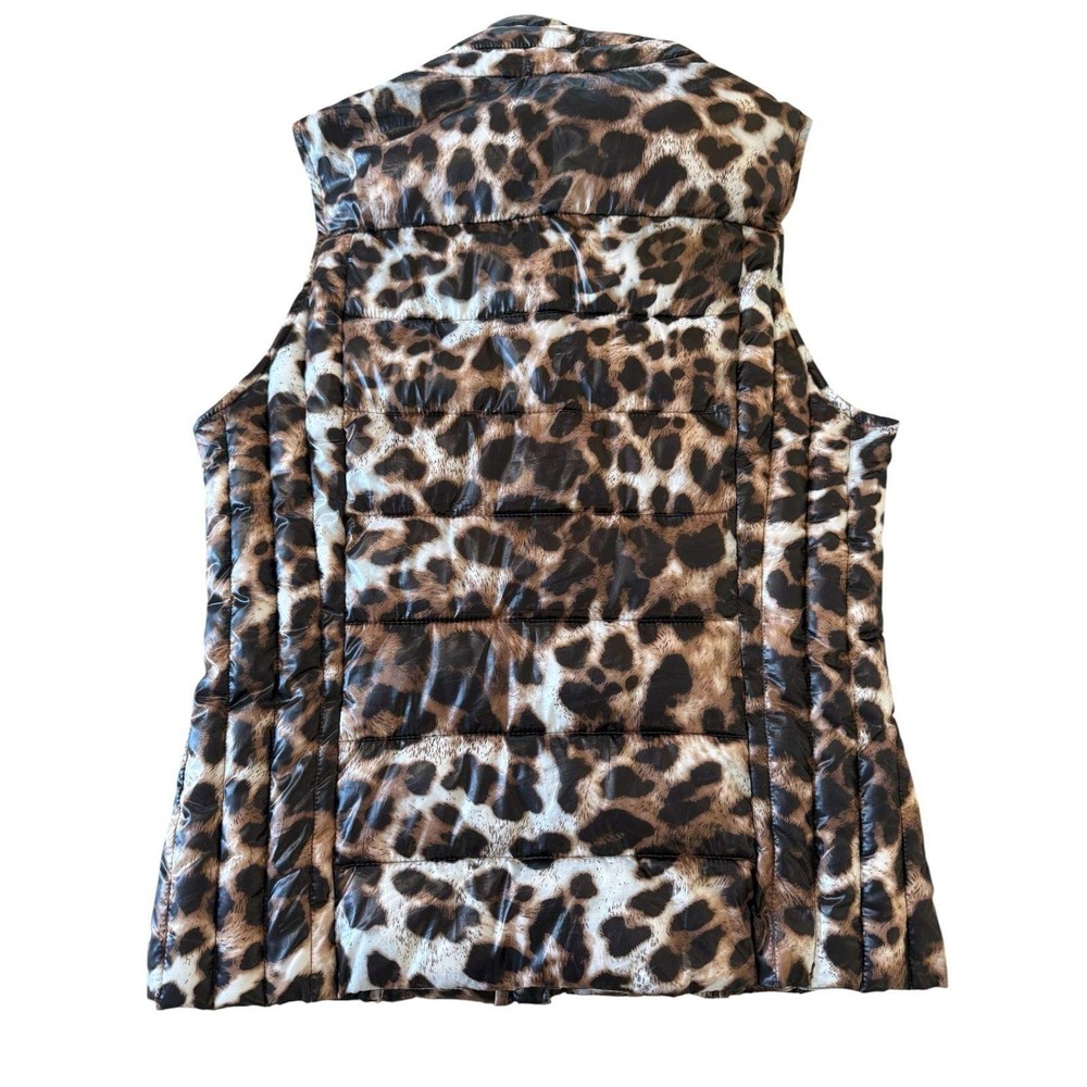Bebe Leopard Print Quilted‎ Puffer Vest - Size Medium